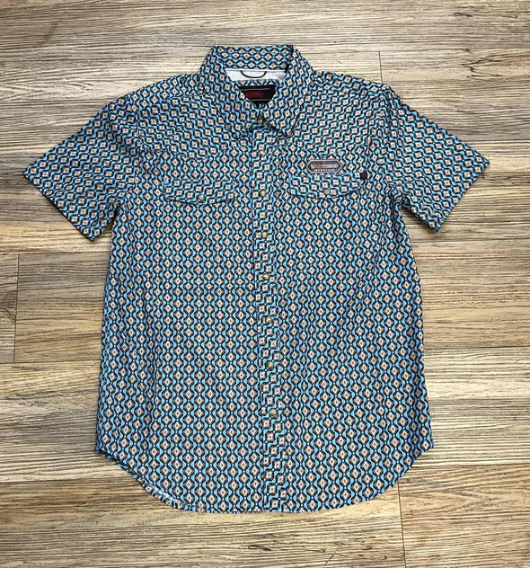 Rock&Roll Aztec Tek Western Snap - Blue