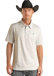 PANHANDLE SS GEO SNAP KNIT POLO - INDIGO