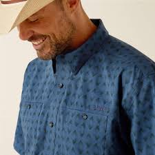 Ariat Tek 360 Airflow Ensign Blue SS SHRT