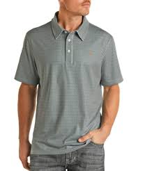 PANHANDLE SS GEO BUTTOM KNIT POLO - TURQUOISE