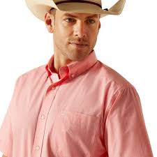 Ariat PRO Jonah Conch Shell Coral SS SHRT