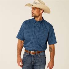 Ariat Tek 360 Airflow Ensign Blue SS SHRT