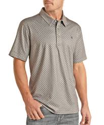 PANHANDLE SS GEO SNAP KNIT POLO - TAN