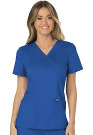 Women's Mock Wrap Solid Scrub Top