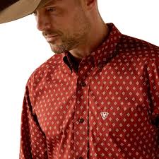 ARIAT Pax Burgundy LS SHRT
