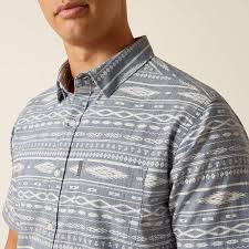 Ariat Mack MDRN Chambray Blue SS SHRT