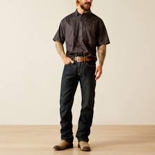 Camisa ARIAT Venttek Clasic Negra de Manga Corta