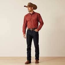ARIAT Pax Burgundy LS SHRT