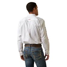 ARIAT Team Logo Twill Clssc White Mexico LS SHRT