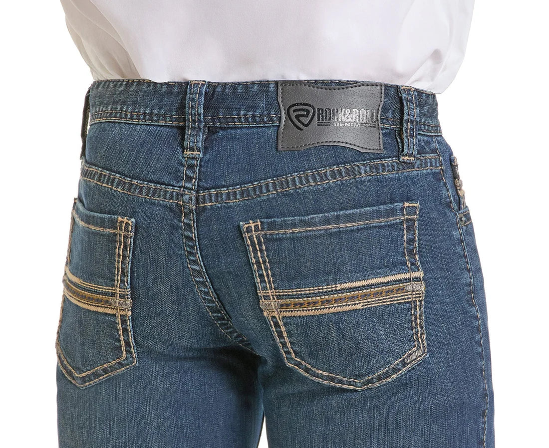 Slim Fit Embroidered Pocket Straight Leg Jeans