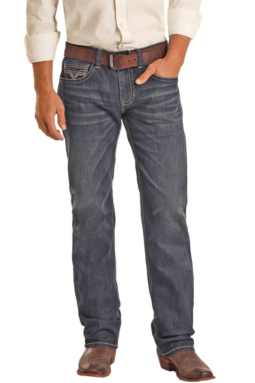 Rock & Roll Cowboy Men's Pistol Stackable Boot Cut Jean