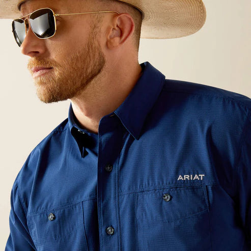 Ariat Tek 360 Airflow Estate Blue SS SHRT