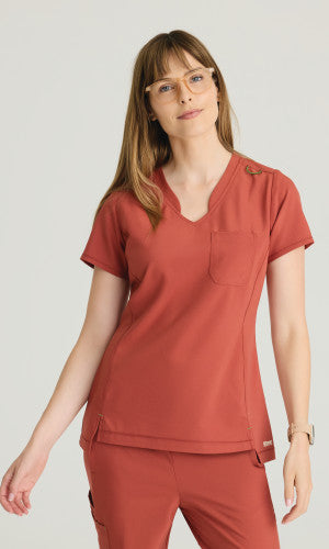 Sway 1-Pocket Banded V-Neck Ciclo® Scrub Top - Seasonal Colors