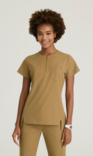 Trek 2-Pocket Rounded Neck Tuck-In Top