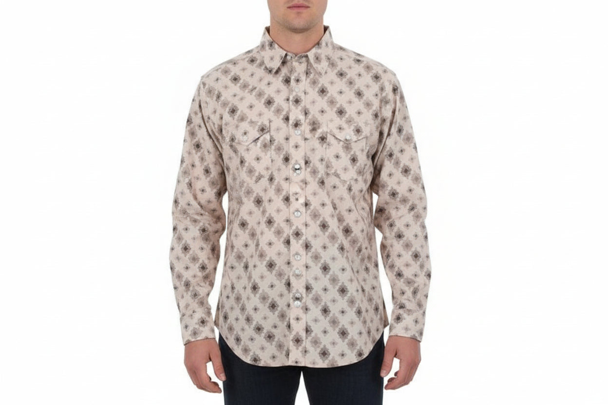 Pabhandle LS 2pkt Medallion OS SNAP - Big & Tall