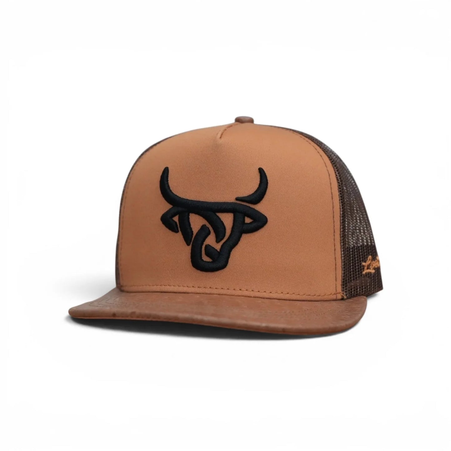Lost Calf Ostrich Dark Flat Cap