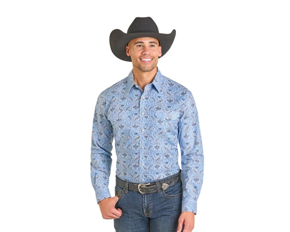 Rock&Roll Mens Blue Long Sleeve - Big & Tall