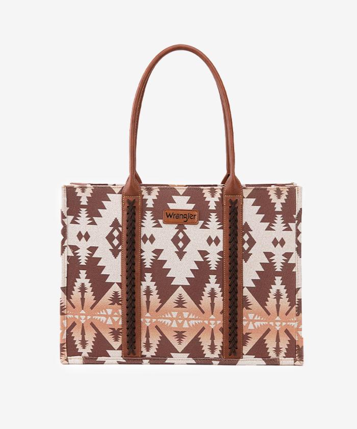 Wrangler Aztec Print Canvas Tote Bag