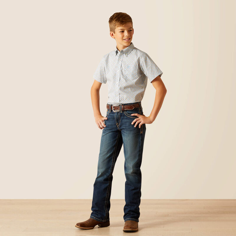 ARIAT YOUTH JETT SS SHRT - CERAMIC TEAL