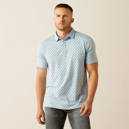 ARIAT MEN'S RETRO CASHMERE BLUE SS Polo
