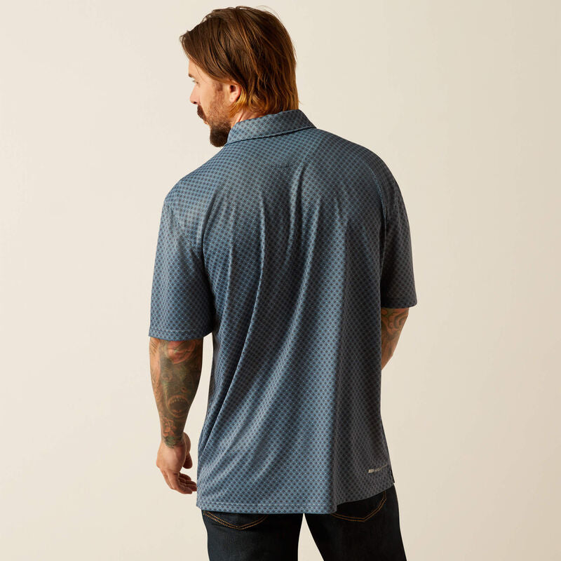 Ariat All Over Newsboy Blue SS Polo