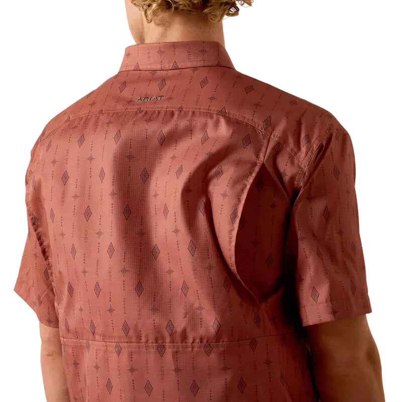 Men's Ariat Copper Brown Printed VentTEK Classic Fit Shirt