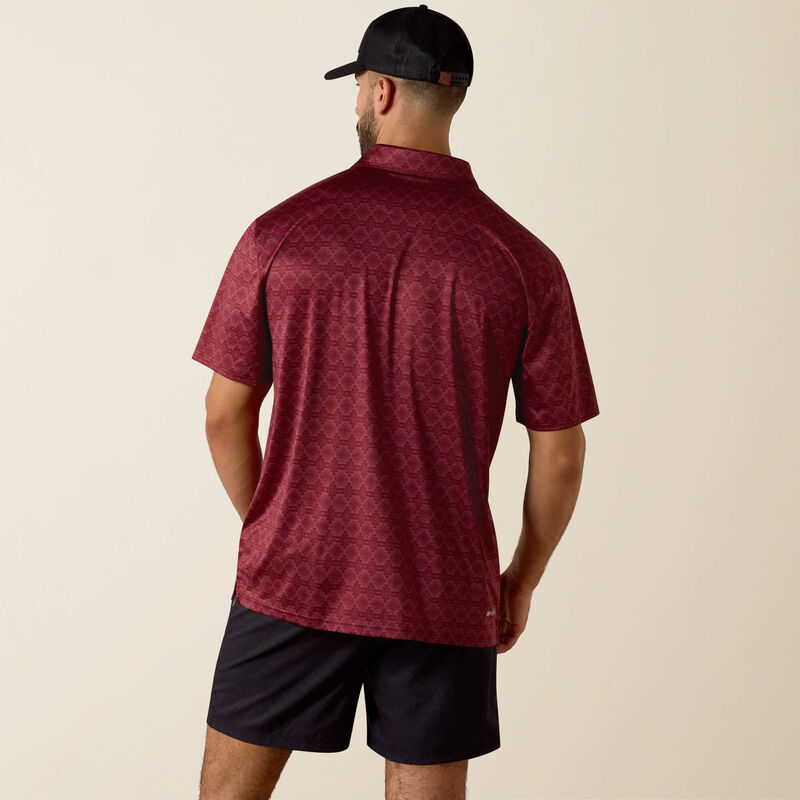 Ariat Men's All Over Print Heathered Classic Fit Polo - Big and Tall