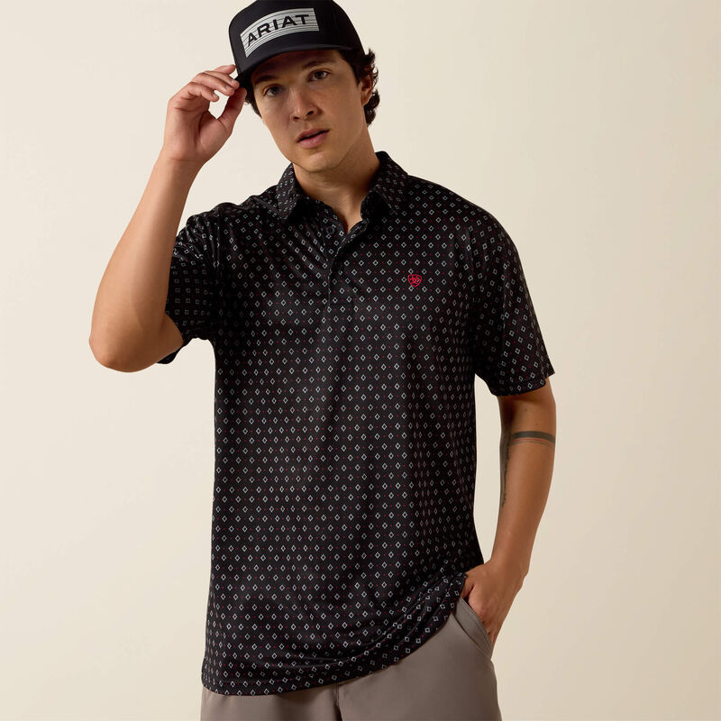 Ariat Men's All Over Print Polo - Big and Tall