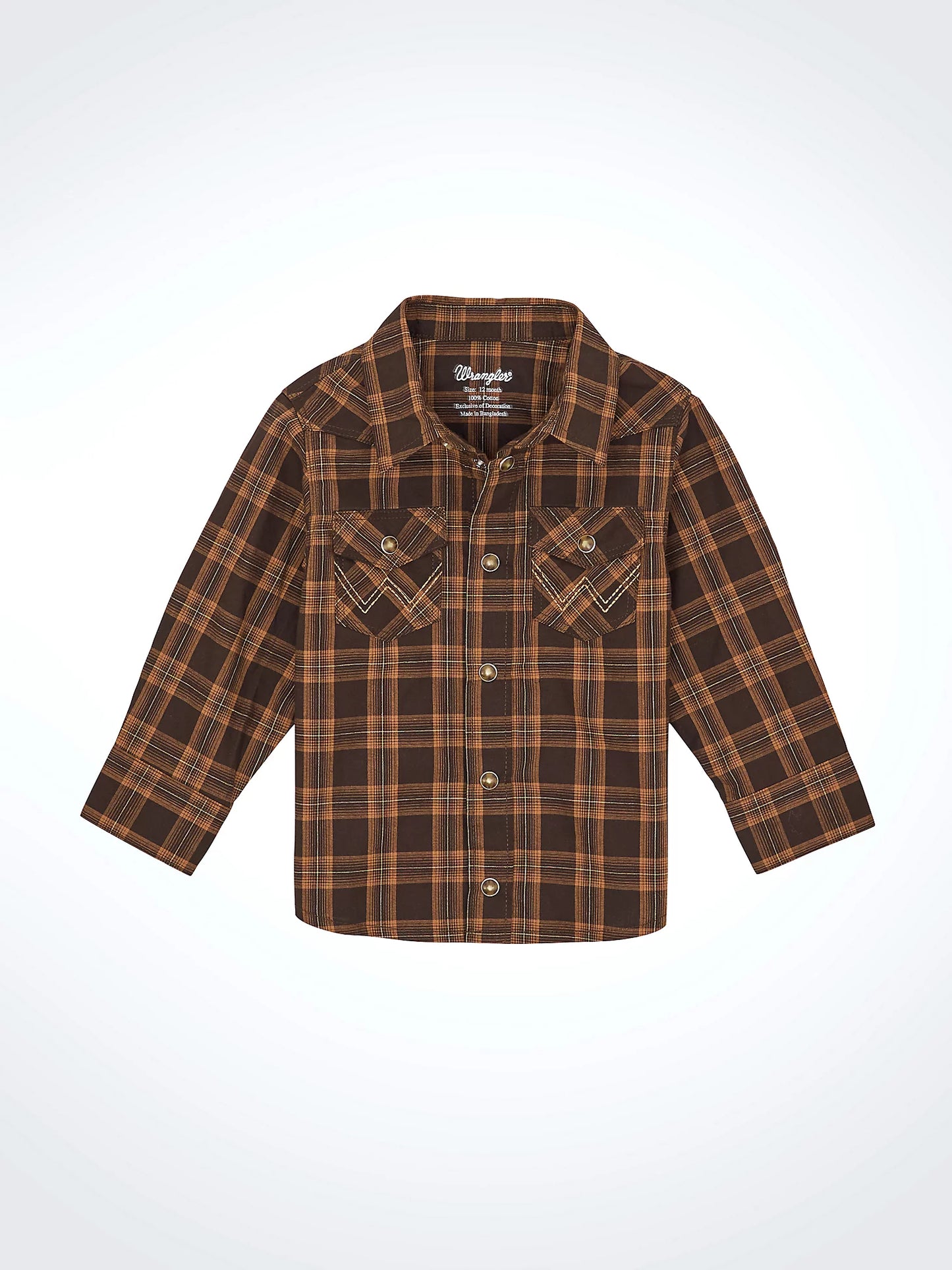 Little Boy's Long Sleeve Plaid Western Snap Shirt