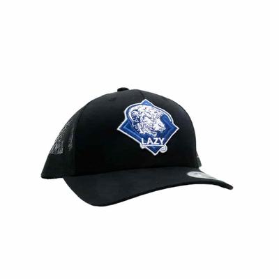 Lazy J Ranch Cap- Black With Blue Diamond