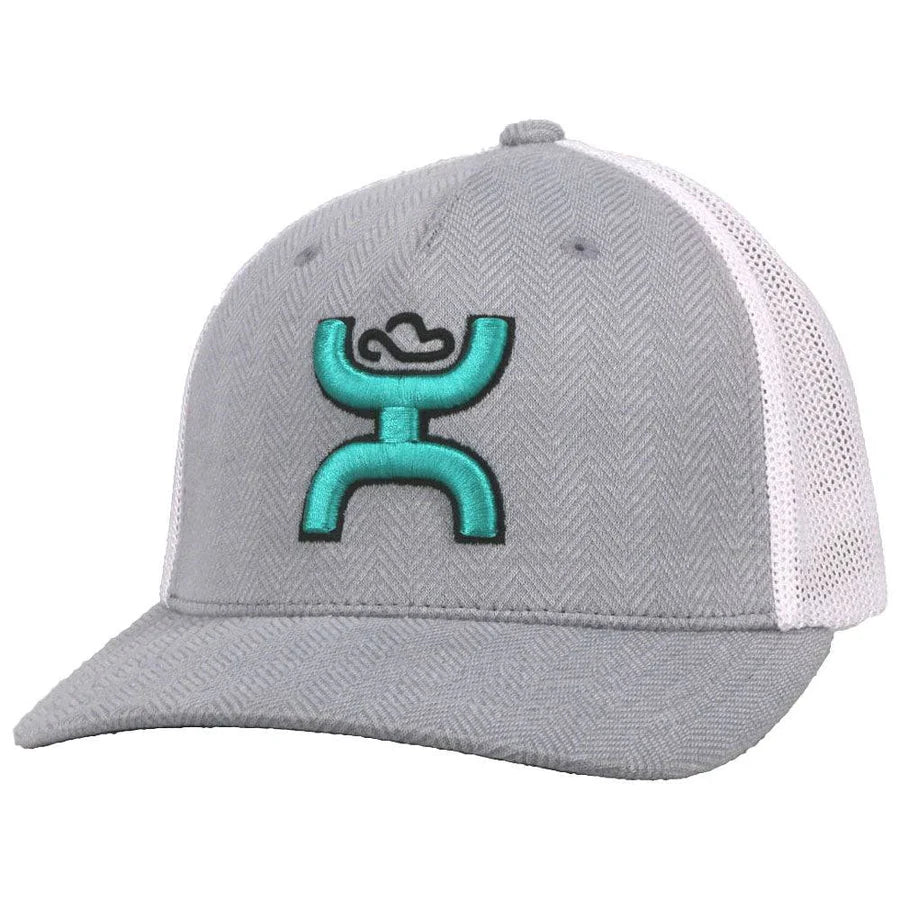 HOOEY "COACH" GREY/WHITE FLEXFIT HAT