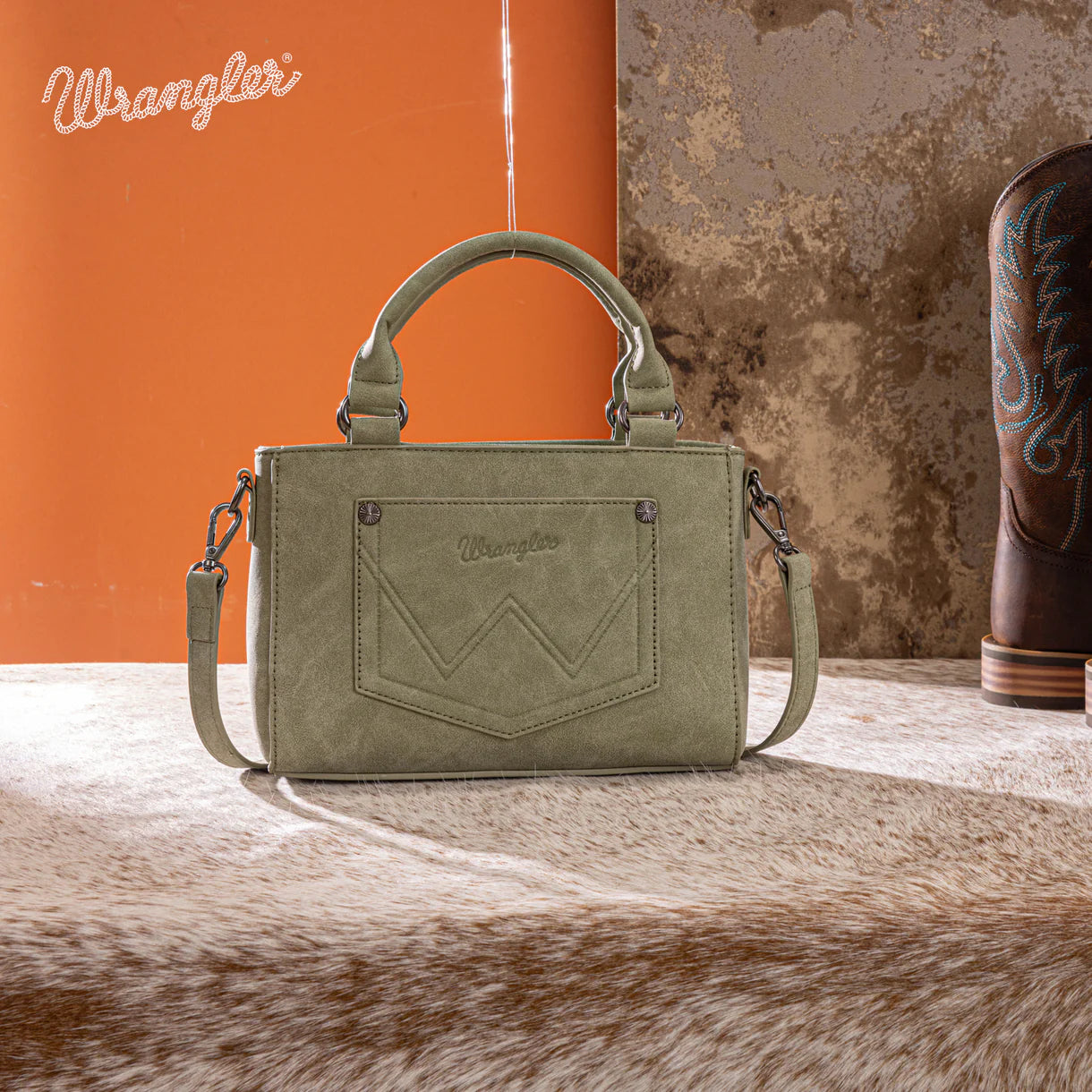 Wrangler Embroidered Swirl Mini Satchel/ Crossbody