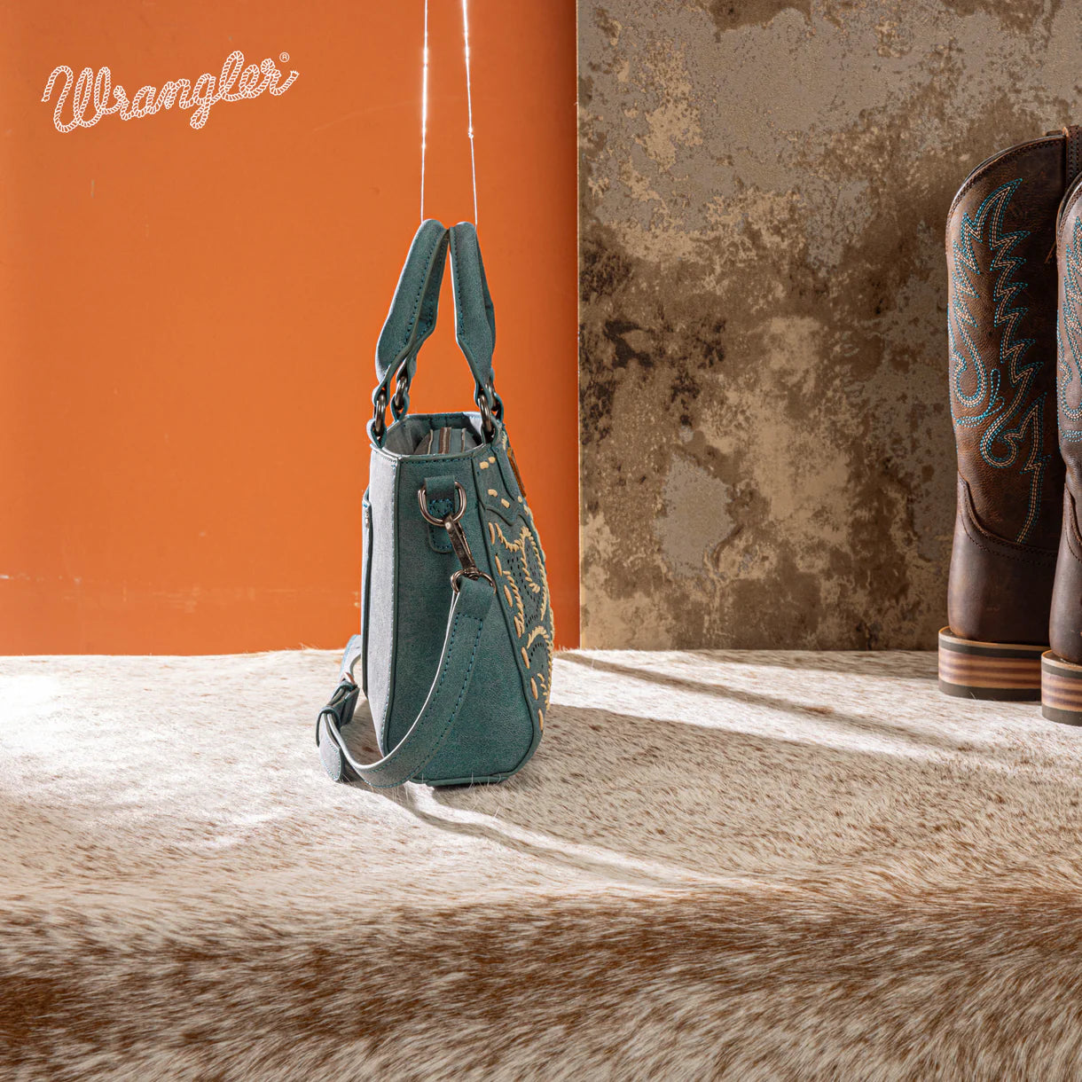 Wrangler Embroidered Swirl Mini Satchel/ Crossbody