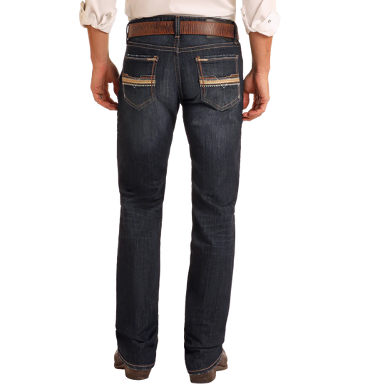ROCK&ROLL JEAN TRI COLOR EMB REVOLVER STRAIGHT