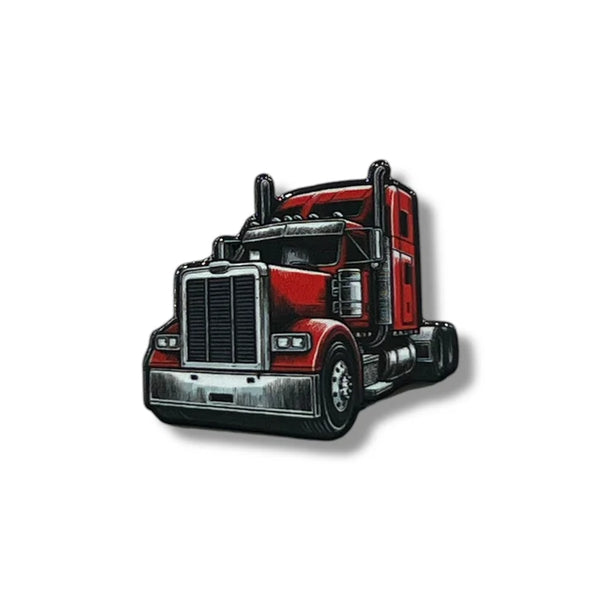 Red Semi Truck Hat Pin