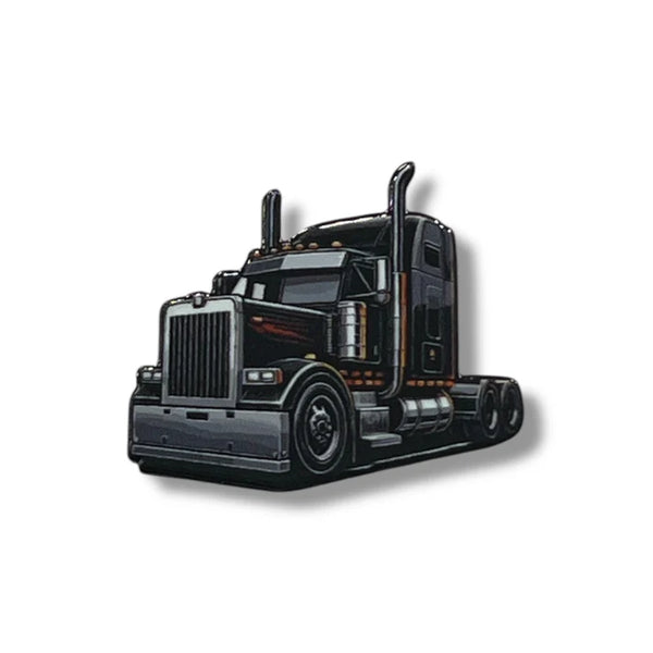 Black Semi Truck Hat Pin