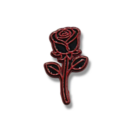 Rose Hat Pin - Black/Red