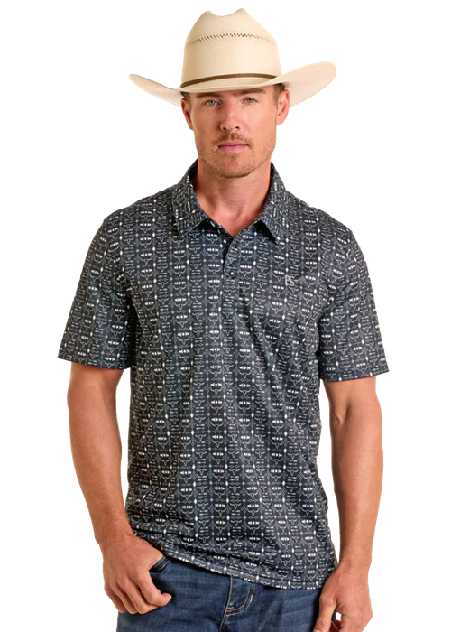 PANHANDLE SLIM SS POLO SNAP - BLACK