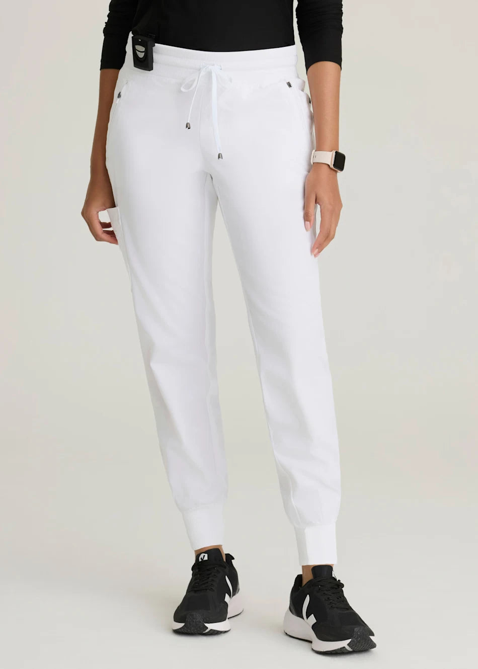 GRSP527 Pantalones deportivos tipo jogger para mujer de Grey's Anatomy, color blanco.