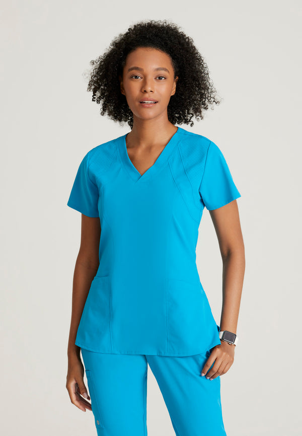 Racer 4-Pocket V-Neck Scrub Top - Seasonal Colors