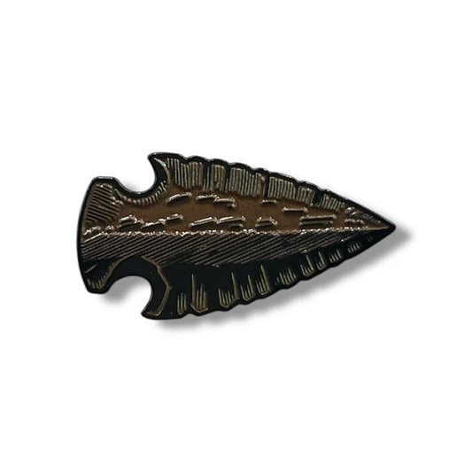 Arrowhead Hat Pin - Black/Brown