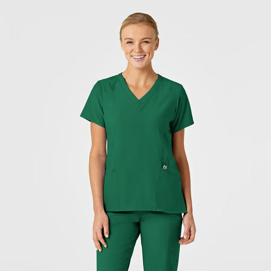 W123 Women's Stylized V-Neck Scrub Top - PLUS