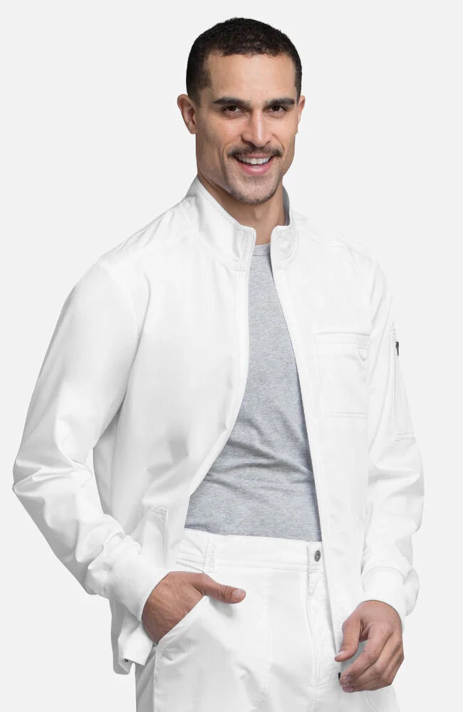 Men's Zip Front Solid Scrub Jacket