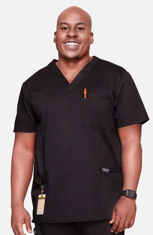 Men's V-Neck Utility Solid Scrub Top