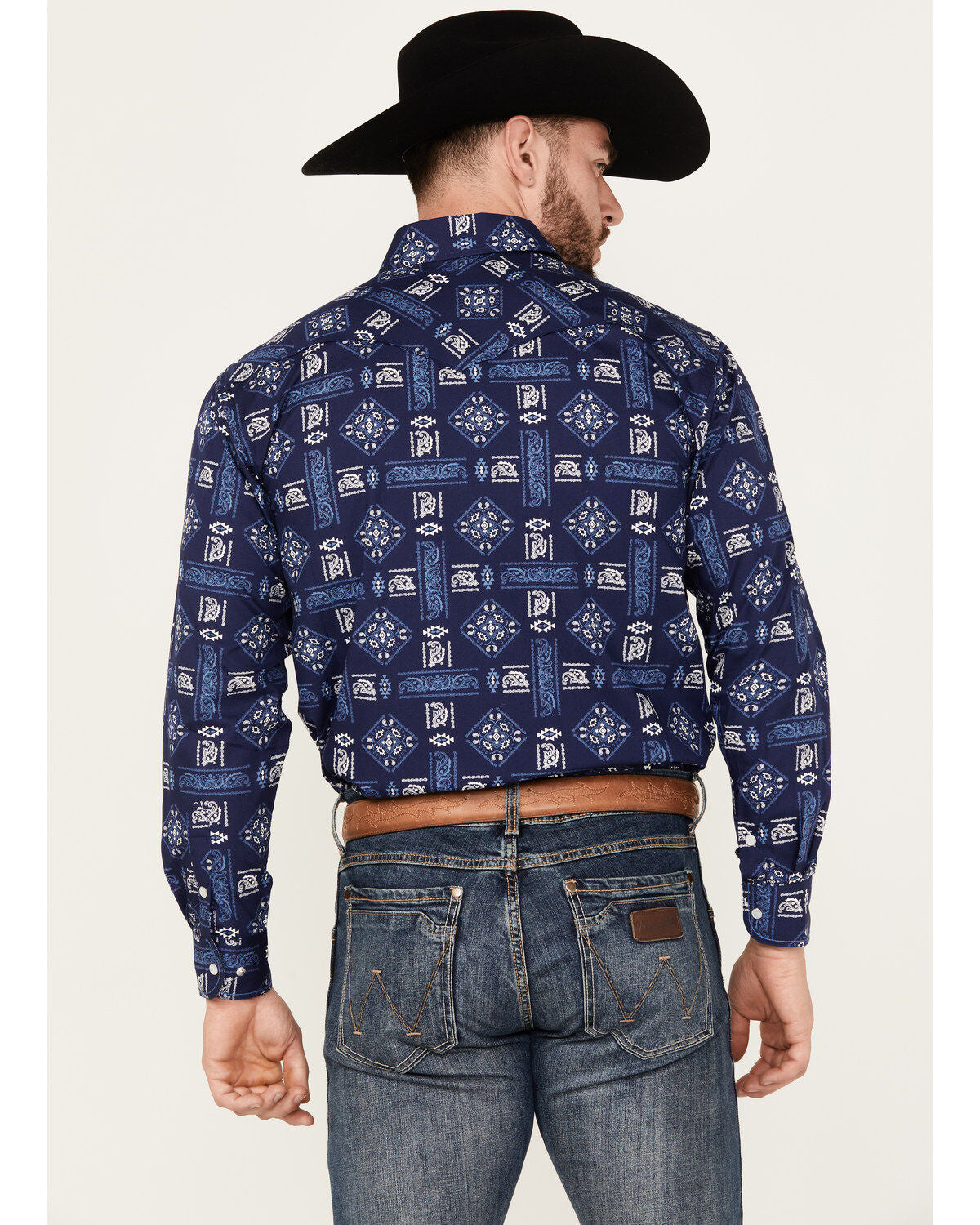 Panhandle Bandana Southwestern Long Sleeve Snap Western Shirt