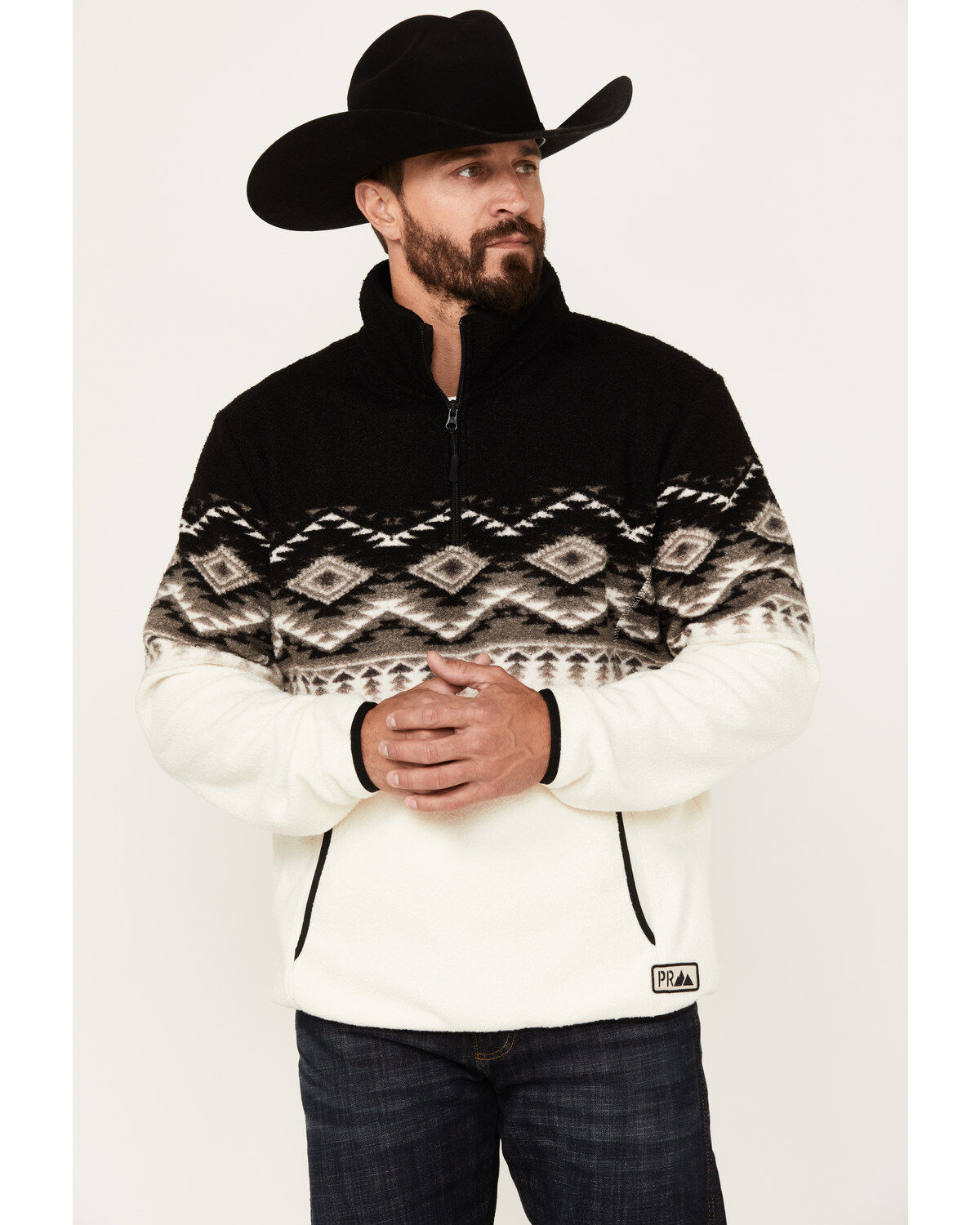 **FINAL SALE** Powder River Outfitters by Panhandle Men's Southwestern Print Zip Pullover