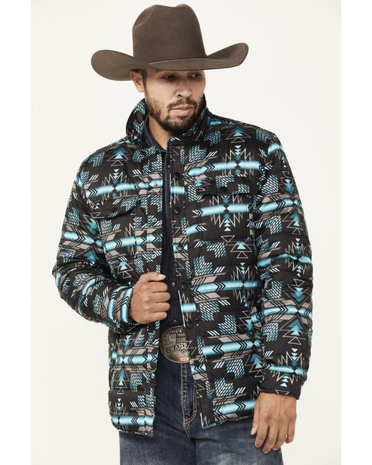 Rock & Roll Denim Quilted Southwestern Snap Jacket