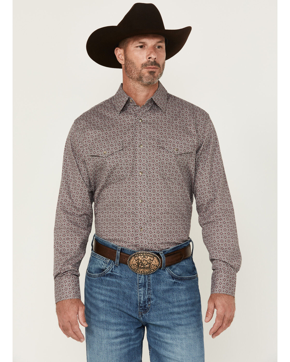 Wrangler 20X Men's Geo Print Long Sleeve Snap Stretch Western Shirt