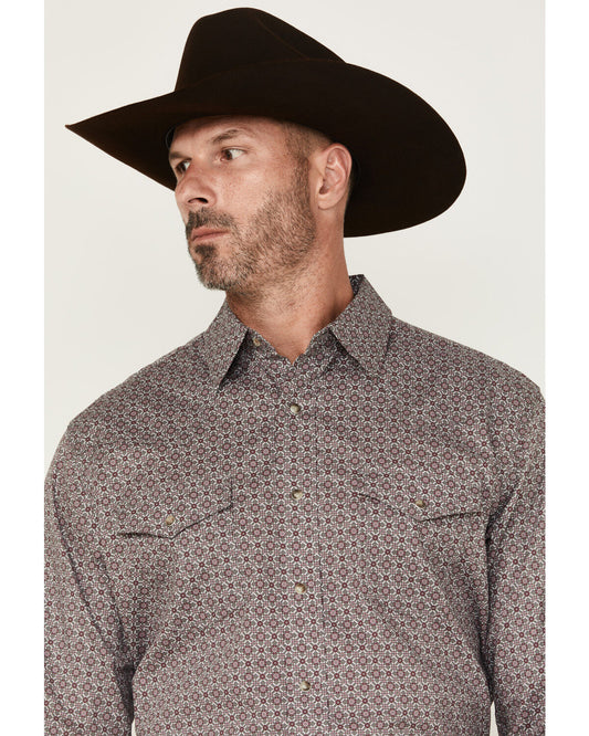 Wrangler 20X Men's Geo Print Long Sleeve Snap Stretch Western Shirt
