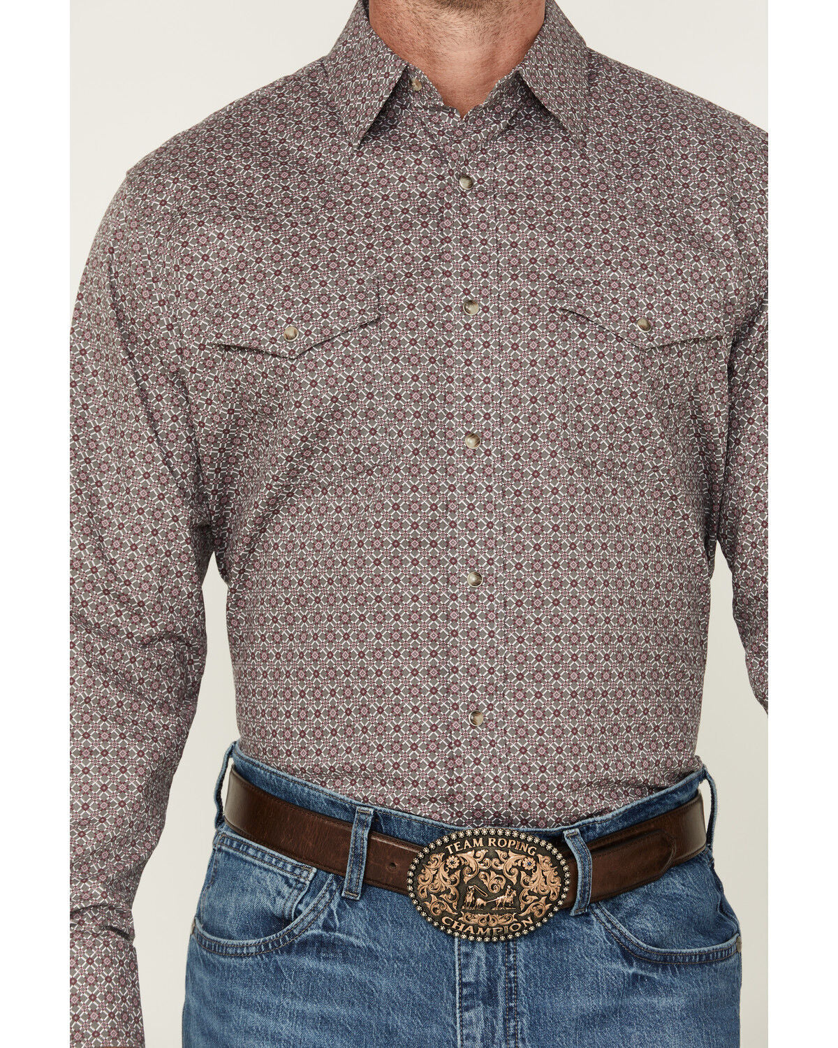 Wrangler 20X Men's Geo Print Long Sleeve Snap Stretch Western Shirt